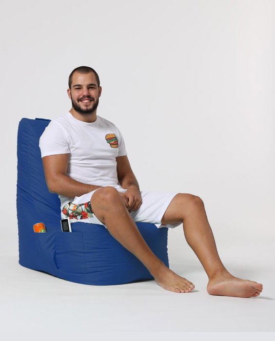 Atelier Del Sofa Diamond - Blue Saco de judas para jardin Azul Tejido poliester impermeable Comodidad y relajacion 60x90cm Max 200kg